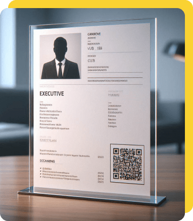 Presentation du CV cadre avec code QR