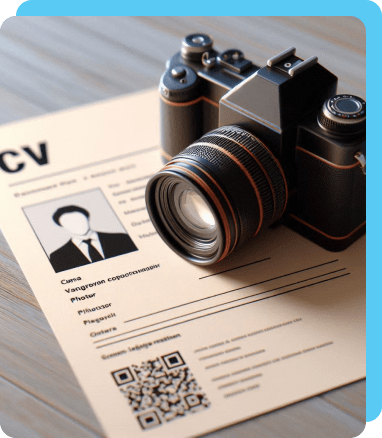 CV de photographe avec code QR