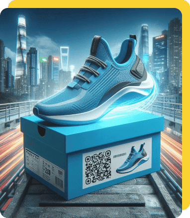 Boite de sneakers code qr emballage
