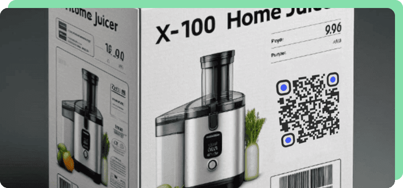 Emballage presse-agrumes avec code QR