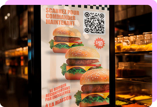 Chaines de restauration rapide code qr application