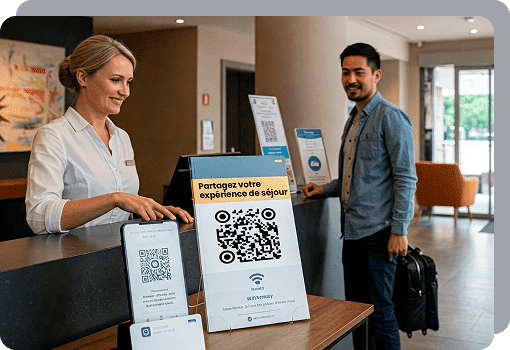 code qr avis press de la caisse ou de accueil