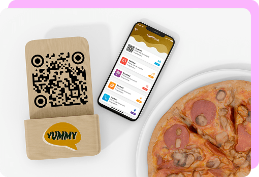 code qr plusieurs liens pour Restaurants et cafes